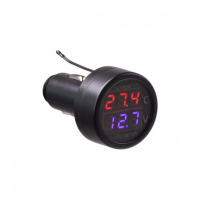 [Digitálny voltmeter s teplomerom do CL zásuvky, 12-24V]