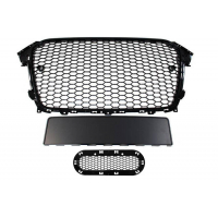 [Grill Audi A4 B8 RS-Style Bright Black 12-15 PDC]