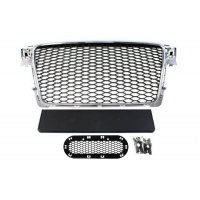 [Grill Audi A4 B8 RS-Style króm-fekete 08-12 PDC]