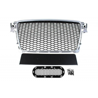[Grill Audi A4 B8 RS-Style ezüst-fekete 08-12 PDC]