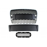[Grill Audi A6 C6 RS-Style ezüst-fekete 04-09]