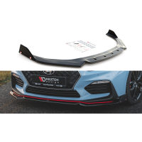 [Front Splitter V.6 + Flaps Hyundai I30 N Mk3 Hatchback/Fastback - Gloss Black]