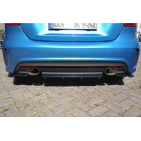 [CENTRAL REAR SPLITTER (WITH VERTICAL BARS) MERCEDES-BENZ W176 AMG-LINE PREFACE - Gloss Black]