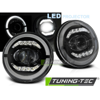 [Chrysler Jeep Wrangler Tj/ Lj/ Jk 96-18 Angel Eye Led fekete]