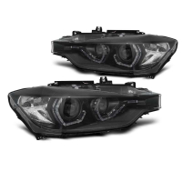 [Fényszórók Angel Eyes Led Drl Fekete Bmw F30/F31 Lci 15-18]
