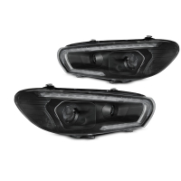 [Fényszórók Tube Seq Led Fekete  Vw Scirocco 08-04.14]