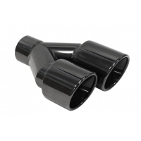 [Dupla kipufogócsúcs 2x89mm bemenet 63mm fekete króm bal]