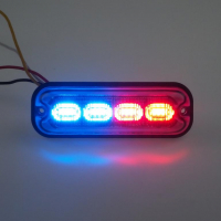 [PREDATOR 4x4W LED, 12-24V, piros-kék, ECE R10]