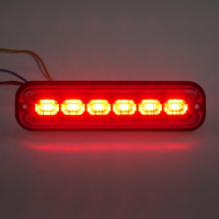 [PREDATOR 6x4W LED, 12-24V, piros, ECE R10]