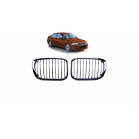 [Grill BMW 3 E46 Compact Single Line Fényes Fekete]