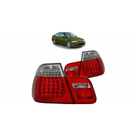 [BMW 3 E46 Hátsó LED Piros-Átlátszó Fények]