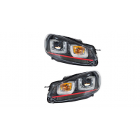 [Fények Volkswagen Golf VI Elülső DRL Piros-Fekete]