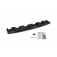 [Maxton Design középső hátsó lökhárító spoiler bordák nélkül Audi S6 C7, fekete fényes ABS műanyag]