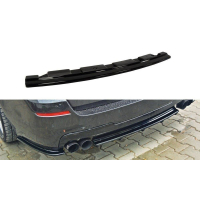 [Maxton Design középső hátsó lökhárító spoiler bordák nélkül, BMW 5 sorozat F10- F11, felületkezelés nélküli ABS műanyag, mindkét oldalra dupla végzáró sapkák]