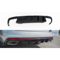 [Maxton Design hátsó lökhárító betét ver.2 Škoda Octavia RS Mk3-, fekete fényes ABS műanyag, benzinmotorok]