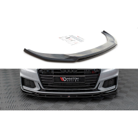 [Maxton Design első lökhárító spoiler ver.3 Audi S6 C8-, fekete fényes ABS műanyag]