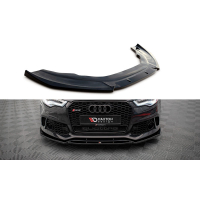 [Maxton Design első lökhárító spoiler Audi A6 C7 modellhez, fekete fényes ABS műanyag, RS6 megjelenés]