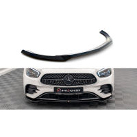 [Maxton Design első lökhárító spoiler Mercedes E-osztály W213 Facelift/AMG-Line/Sedan modellhez, fekete fényes ABS műanyag]