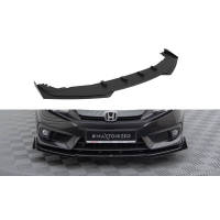 [Maxton Design "Street Pro" első lökhárító spoiler szárnyakkal Honda Civic Mk10-hez, felületkezelés nélküli ABS műanyag]