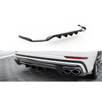 [Maxton Design középső spoiler a hátsó lökhárító alá, bordázással, Audi SQ8 Mk 1, fekete fényes ABS műanyag, S-line]