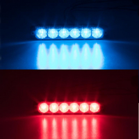 [2x PROFI SLIM figyelmeztető LED lámpa külső, piros+kék, 12-24V, ECE R65]