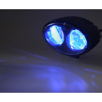 [PROFI LED figyelmeztető spotlámpa 10-48V 2x4W kék 143x122mm, ECE R10]