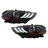 [LED fényszórók Ford Mustang VI Facelift-hez (2018-2022) Black Dynamic Turnig Lights RGB DRL]