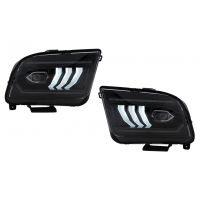 [Ford Mustang V Pre-Facelifthez (2005-2009) alkalmas LED fényszórók Fekete dinamikus lámpák irányjelzővel]