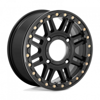 [KMC POWERSPORTS KS250 CAGE BEADLOCK - SATIN BLACK W/ GLOSS BLACK RING]