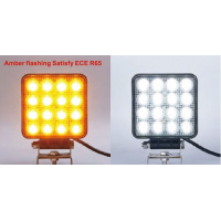 [LED světlo hranaté, bílé/oranžové, 16x3W/16x1W, magnet, ECE R10]