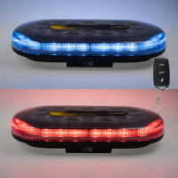 [AKU LED rampa modrá/červená, 48xLED, magnet, 328mm, ECE R65 R10]