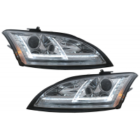 [LED DRL Xenon fényszórók Audi TT 8J (2006-2010) modelhez, dinamikus szekvenciális irányjelzővel, króm kivitelben.]
