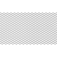 [ALU hálós rács Gyémánt Ezüst 100x33cm 12x6mm]
