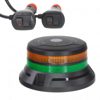 [LED maják, 12-24V, 48xLED zelený/oranžový, magnet, ECE R65]