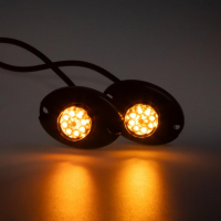 [2x PROFI výstražné LED světlo vnější oranžové, 12-24V, ECE R65]