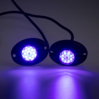 [2x PROFI výstražné LED světlo vnější modré, 12-24V, ECE R10]
