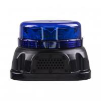 [LED maják, 12-24V, 12x3W se zvukovou signalizací, modrý, fix]