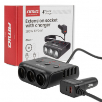 [Extension socket with charger 4xUSB-A QC3.0 PD 3.0 180 W AMIO-04835]