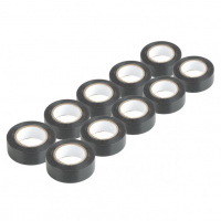 [Black PVC electrical tapes set 10 pcs 19mm x 20m x 0.13mm AMIO-04844]