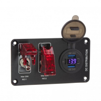[Panel s 2x spínači + 2xUSB, 1xUSB-C + voltmetr 12V]