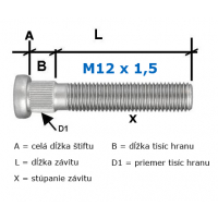 [Felnikre való hosszabitott cinkezett tőcsavar M12x1,5 50mm (D1=12,2mm/7,5mm/50mm)]