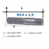 [Felnire való hosszabbított kétoldalú cinkezett tőcsavar M14x1,5 45mm]