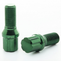 [Csavar szett JAPAN RACING JB1 M12x1,25 - Green 26-28mm - 20db + Adapter]