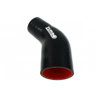 [TurboWorks Pro Fekete Szilikon Redukciós Könyök 45° - 57-ről 63mm-re (2,24) (2,48)]