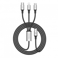 [BASEUS USB-C kábel 3in1 Lightning / Micro 3A 1.2m fekete]