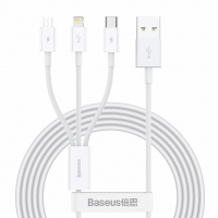 [USB 3in1 kábel BASEUS Superior Series 3.5A, 120 cm fehér]