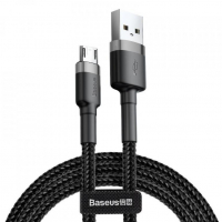 [USB - mikro USB kábel BASEUS Cafule 2.4A 100 cm fekete és szürke]