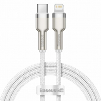 [BASEUS USB-C-Lightning kábel Cafule, PD, 20W, 100 cm fehér]