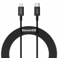 [BASEUS USB-C-Lightning kábel Superior Series, 20W, PD, 200 cm, FEKETE]