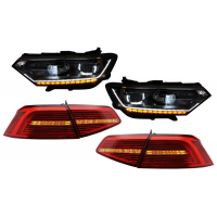 [Teljes LED-es fényszórók LED-es hátsó lámpákkal, VW Passat B8 3G (2014-2019) Matrix R vonalhoz, szekvenciális dinamikus kanyarodó lámpákkal]